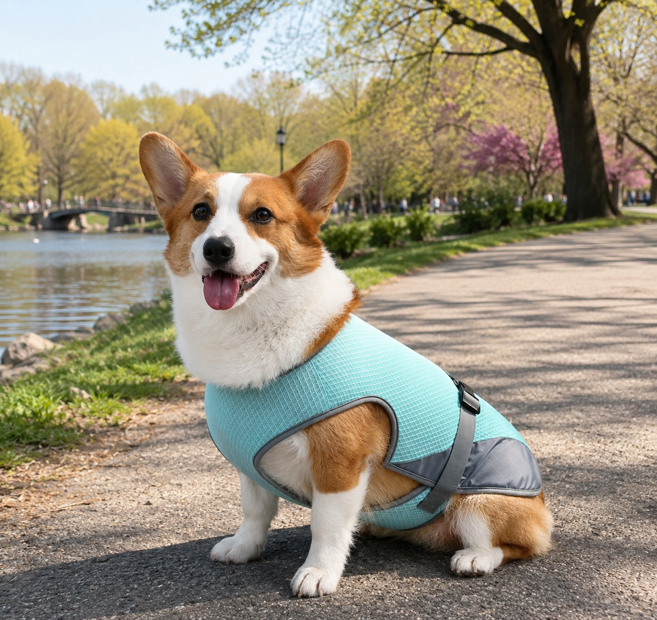 French bulldog in cooling vest